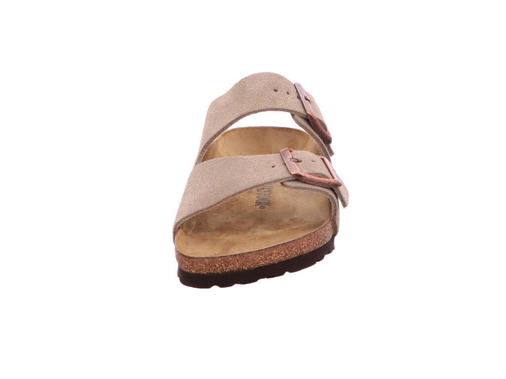 Birkenstock Arizona Soft Footbed Sandal –olean Unisex Suede, Taupe