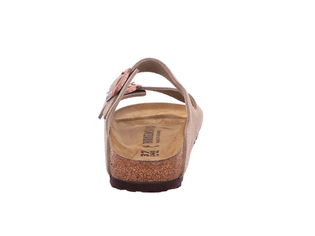 Birkenstock Arizona Soft Footbed Sandal –olean Unisex Suede, Taupe