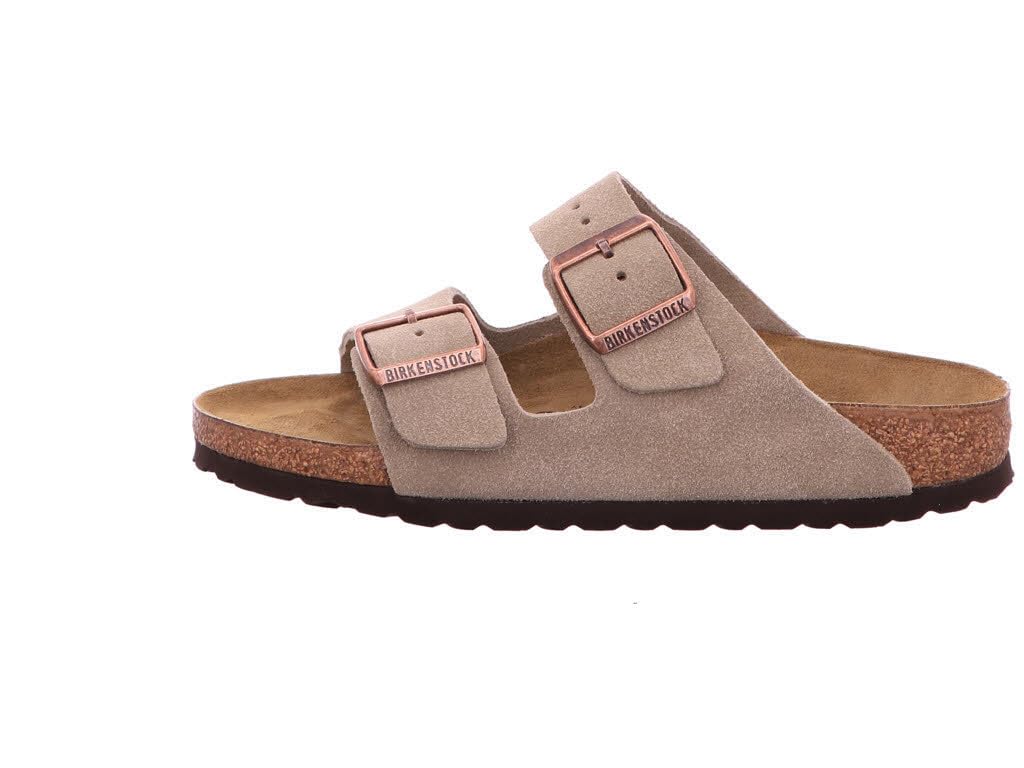 Birkenstock Arizona Soft Footbed Sandal –olean Unisex Suede, Taupe