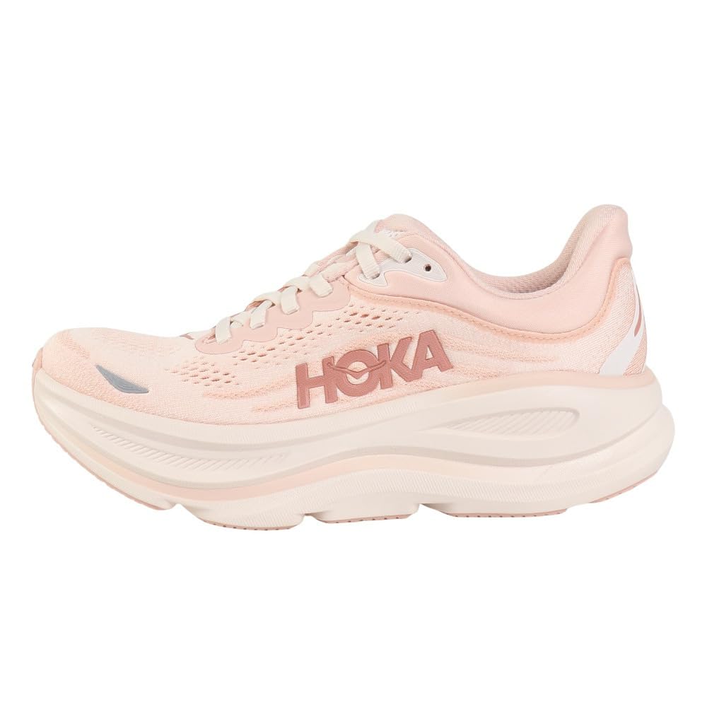 Hoka Bondi 9 Women's Road Running Shoe – Rose Latte/Rose Cream