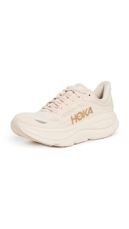 Hoka Bondi 9 Women's Road Running Shoe – Vanilla/Birch