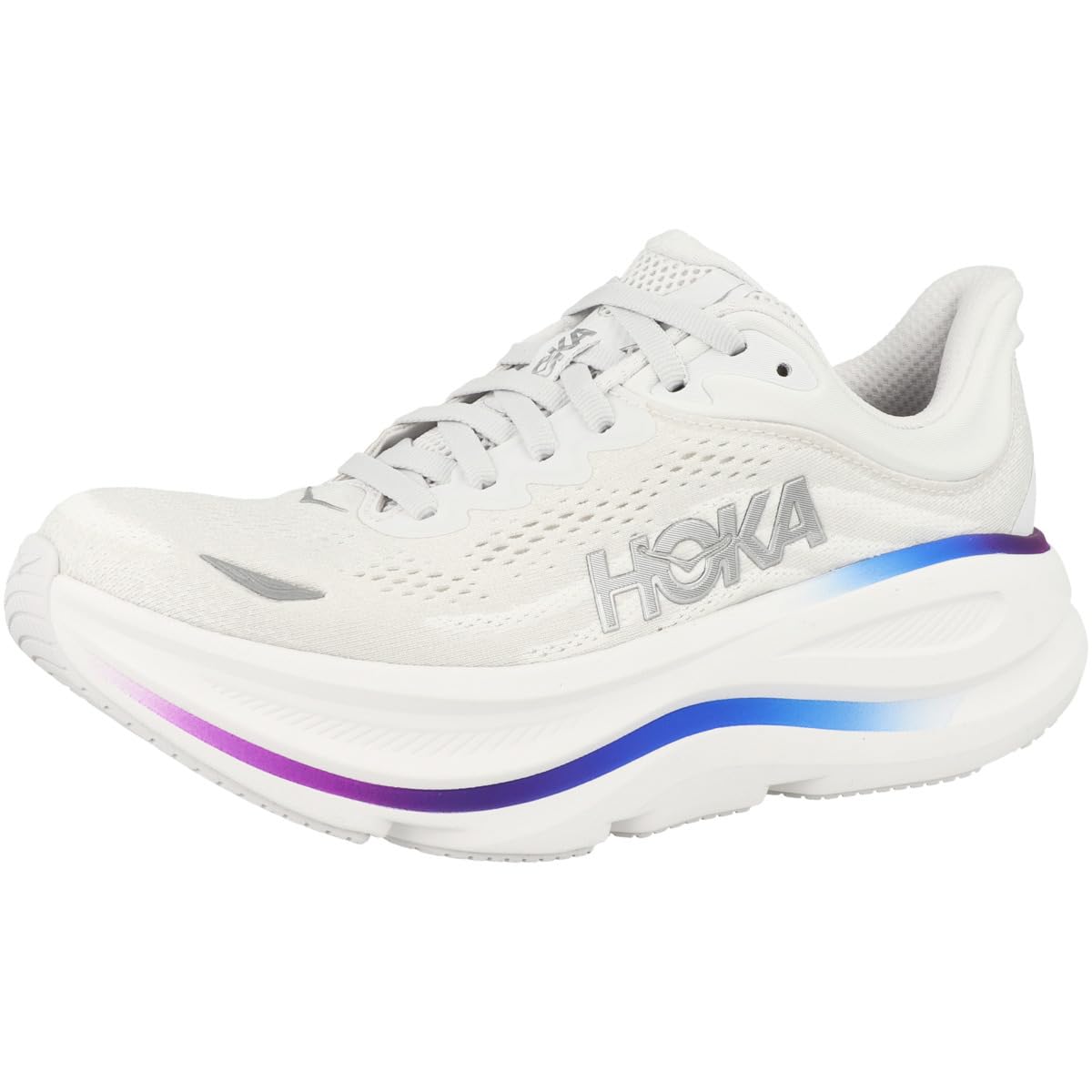 Hoka Bondi 9 Women's Road Running Shoe – Cosmic Grey/White