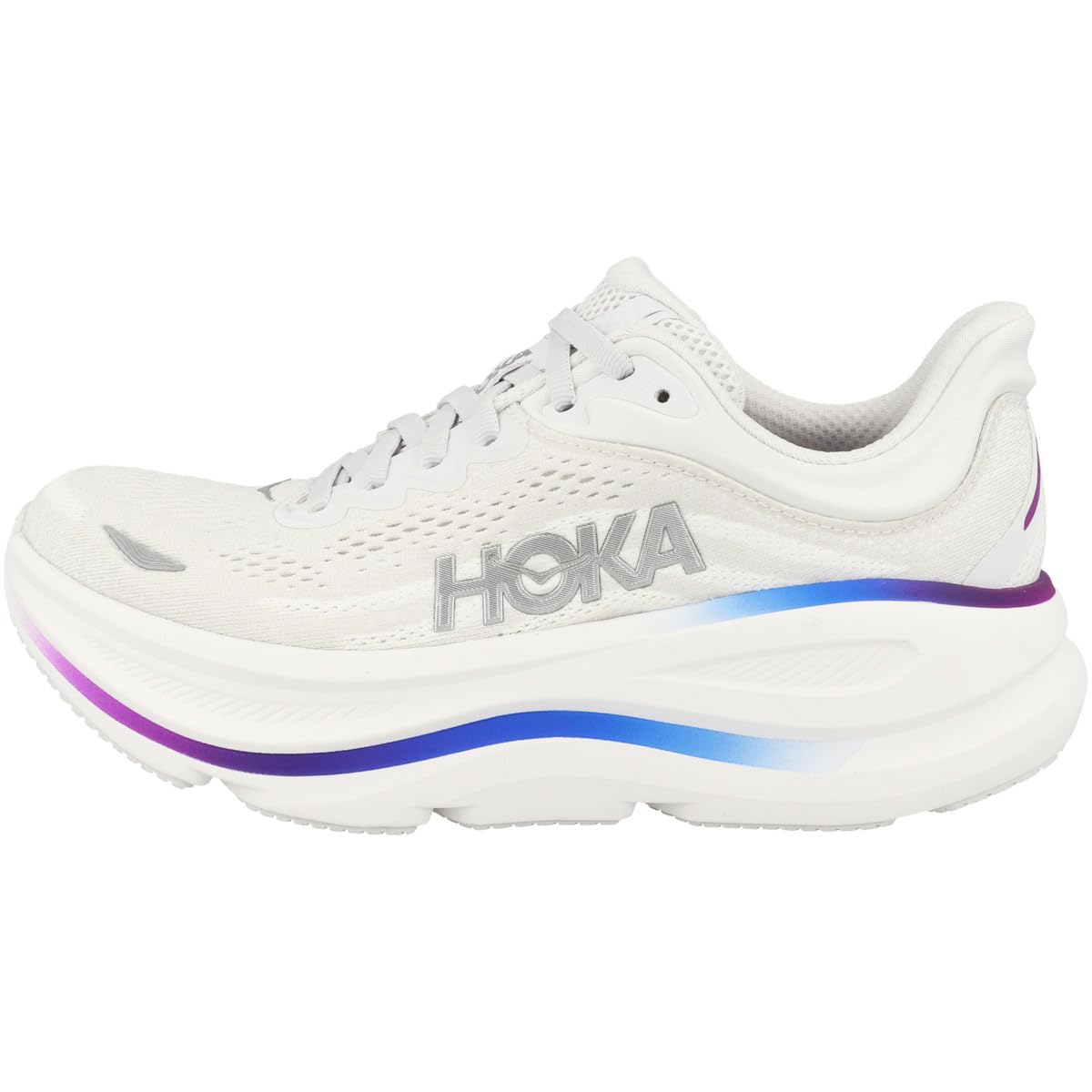 Hoka Bondi 9 Women's Road Running Shoe – Cosmic Grey/White