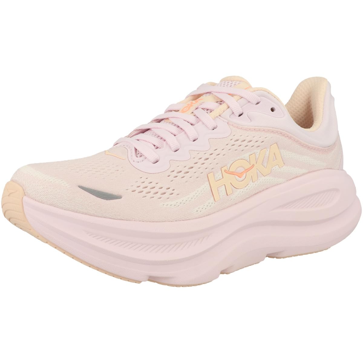 Hoka Bondi 9 Women's Road Running Shoe – Lilac Cream/Tangerine Glow