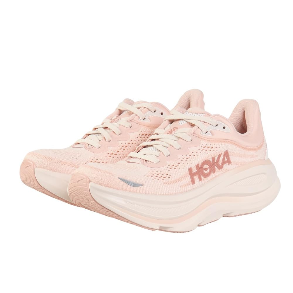 Hoka Bondi 9 Women's Road Running Shoe – Rose Latte/Rose Cream