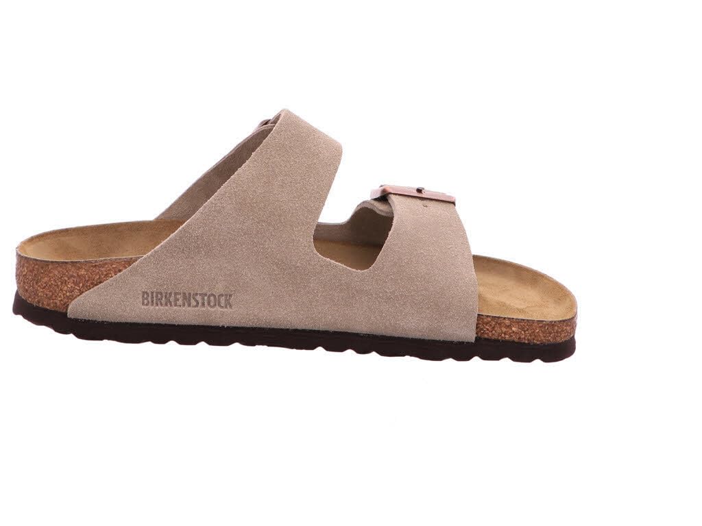 Birkenstock Arizona Soft Footbed Sandal –olean Unisex Suede, Taupe