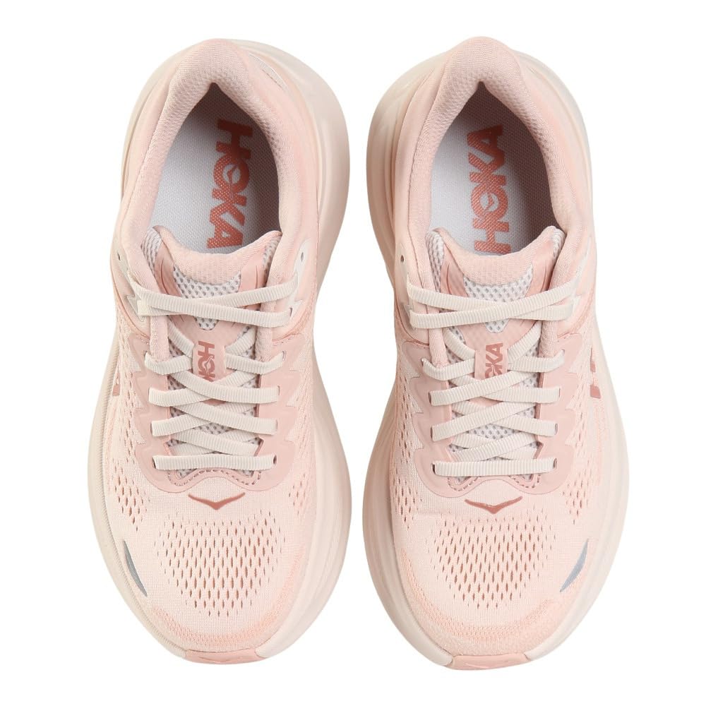 Hoka Bondi 9 Women's Road Running Shoe – Rose Latte/Rose Cream