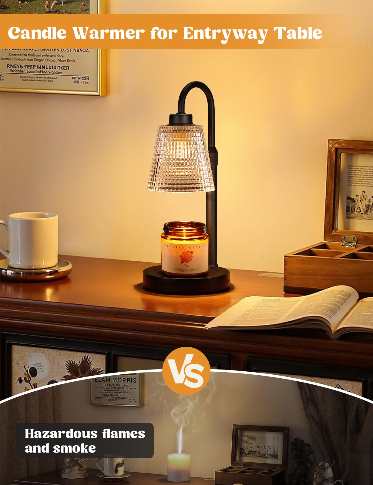 Innqoo Candle Warmer Lamp with Timer – Dimmable, Height Adjustable