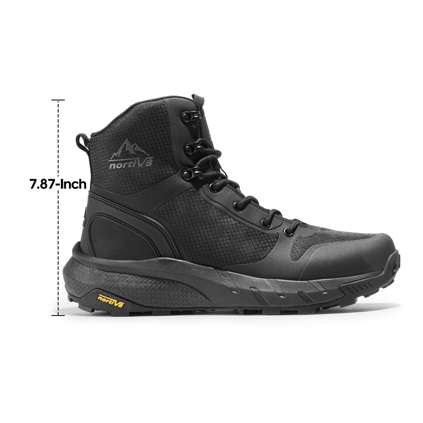 NORTIV 8 Men's Tactical Work Boot – Side Zip Combat Hiking Boot, Black