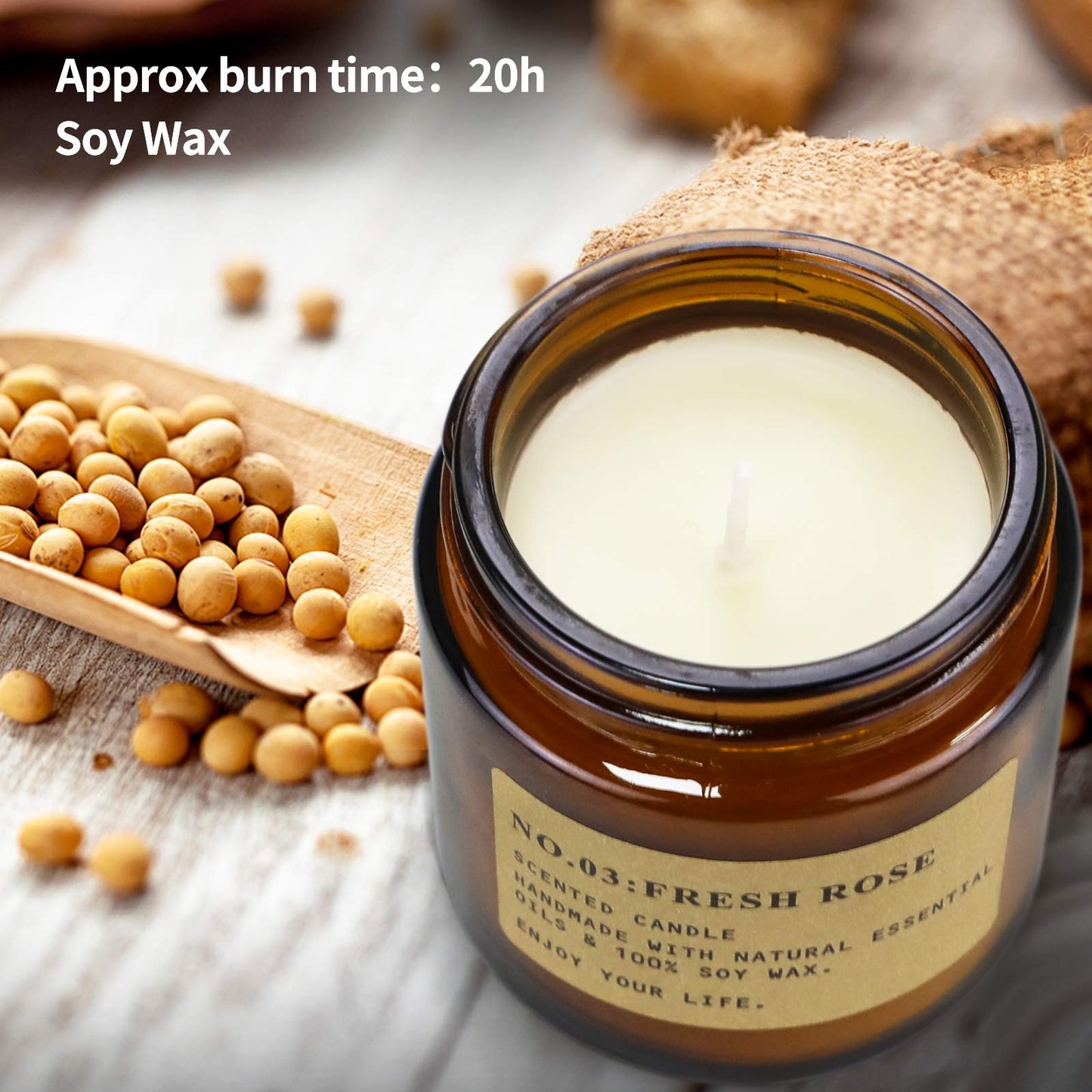 MOULENGGU Soy Wax Scented Candles Gift Set – 6 Pack, Amber Jars