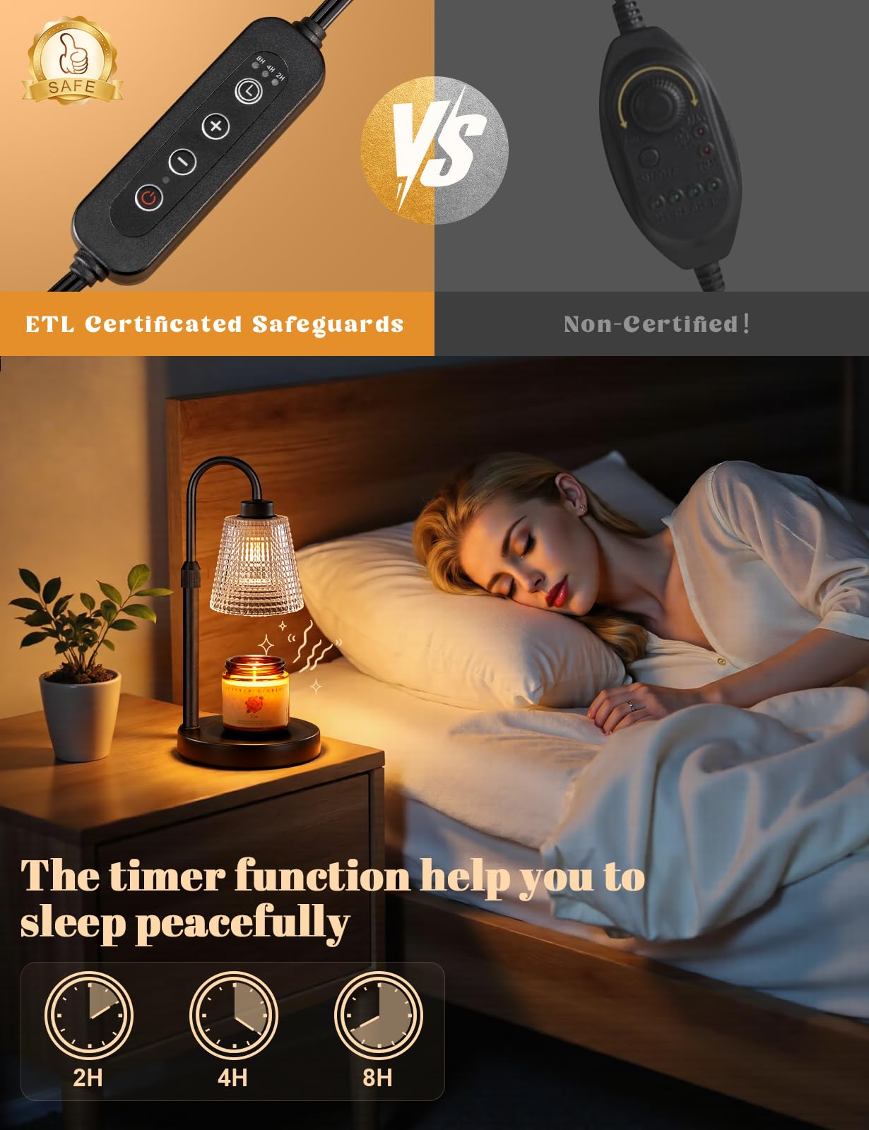Innqoo Candle Warmer Lamp with Timer – Dimmable, Height Adjustable