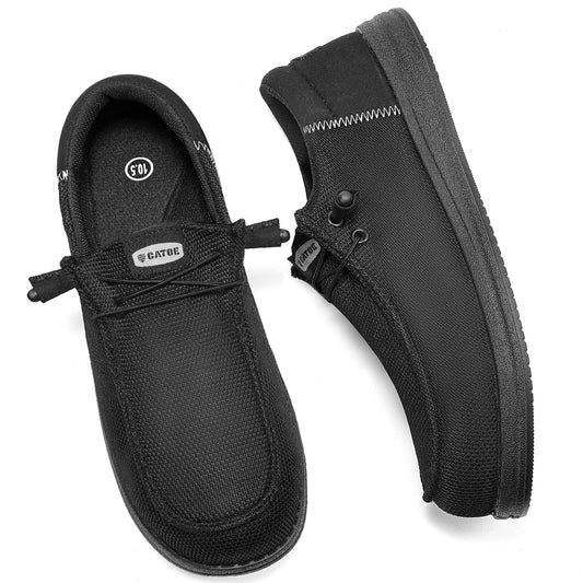 CATOE Steel Toe Slip-On Work Shoes – Men's Composite Safety Sneakers, All Black